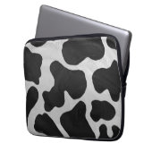 Kuh Schwarz-Weiß-Druck Laptopschutzhülle (Vorderseite Links)