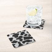 Kuh Schwarz-Weiß-Druck Rechteckiger Pappuntersetzer (Vor Ort)
