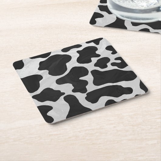 Kuh Schwarz-Weiß-Druck Rechteckiger Pappuntersetzer (angewinkelt)