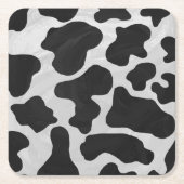 Kuh Schwarz-Weiß-Druck Rechteckiger Pappuntersetzer (Vorderseite)