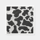 Kuh Schwarz-Weiß-Druck Serviette (Vorderseite)