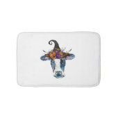 Kuh Schwarz-weiß Halloween Hexe Badematte (Vorderseite)