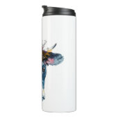 Kuh Schwarz-weiß Halloween Hexe Thermosbecher (Nach rechts gedreht)