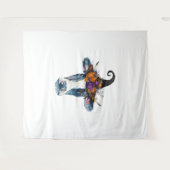 Kuh Schwarz-weiß Halloween Hexe Wandteppich (Vorderseite (Horizontal))