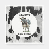 Kuh schwarz-weiß serviette (Vorderseite)