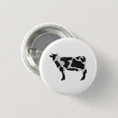 Kuh Schwarz-Weiß-Silhouette Button (Vorne & Hinten)