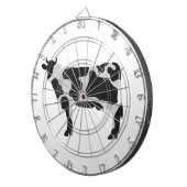 Kuh Schwarz-Weiß-Silhouette Dartscheibe (Vorderseite rechts)