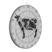 Kuh Schwarz-Weiß-Silhouette Dartscheibe (Vorderseite Links)