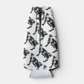 Kuh Schwarz-Weiß-Silhouette Flaschenkühler (Rückseite)