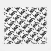 Kuh Schwarz-Weiß-Silhouette Fleecedecke (Vorderseite (Horizontal))