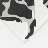 Kuh Schwarz-Weiß-Silhouette Fleecedecke (Ecke)