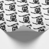 Kuh Schwarz-Weiß-Silhouette Geschenkpapier (Ecke)