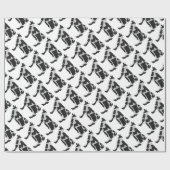 Kuh Schwarz-Weiß-Silhouette Geschenkpapier (Flach)