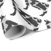 Kuh Schwarz-Weiß-Silhouette Geschenkpapier (Rolleneckpunkt)