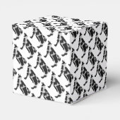 Kuh Schwarz-Weiß-Silhouette Geschenkschachtel (Rückseite)