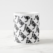 Kuh Schwarz-Weiß-Silhouette Jumbo-Tasse (Vorderseite)