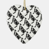 Kuh Schwarz-Weiß-Silhouette Keramikornament (Rechts)