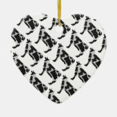 Kuh Schwarz-Weiß-Silhouette Keramikornament (Vorne)