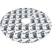 Kuh Schwarz-Weiß-Silhouette Polyester Weihnachtsbaumdecke (Schrägansicht)