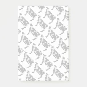 Kuh Schwarz-Weiß-Silhouette Post-it Klebezettel