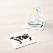 Kuh Schwarz-Weiß-Silhouette Rechteckiger Pappuntersetzer (Vor Ort)