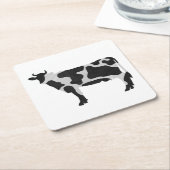 Kuh Schwarz-Weiß-Silhouette Rechteckiger Pappuntersetzer (angewinkelt)