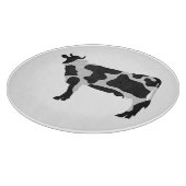 Kuh Schwarz-Weiß-Silhouette Schneidebrett (Ecke)