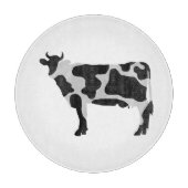 Kuh Schwarz-Weiß-Silhouette Schneidebrett (Vorderseite)