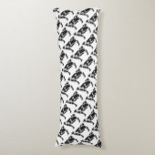 Kuh Schwarz-Weiß-Silhouette Seitenschläferkissen (Vorderseite Vertikal)