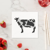Kuh Schwarz-Weiß-Silhouette Serviette (Beispiel)