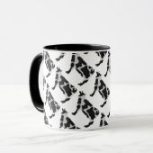 Kuh Schwarz-Weiß-Silhouette Tasse (Vorderseite Links)