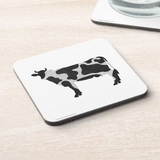 Kuh Schwarz-Weiß-Silhouette Untersetzer (Linke Seite)