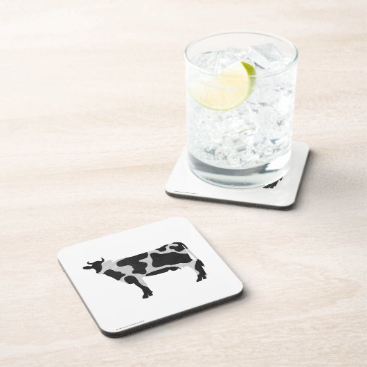 Kuh Schwarz-Weiß-Silhouette Untersetzer (Rechte Seite)