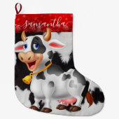 Kuh Schwarz-weißer Strumpf Großer Weihnachtsstrumpf (Vorderseite)
