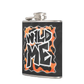 Kuh-schwarzes und orange wildes ich flachmann (Links)