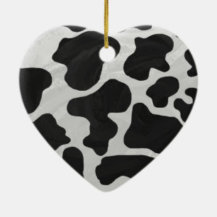 Kuh-Schwarzweiss-Druck Keramik Ornament