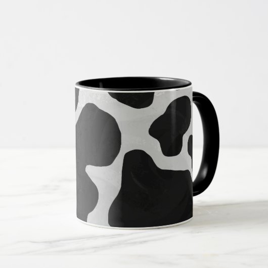 Kuh-Schwarzweiss-Druck Tasse (VorderseiteRechts)