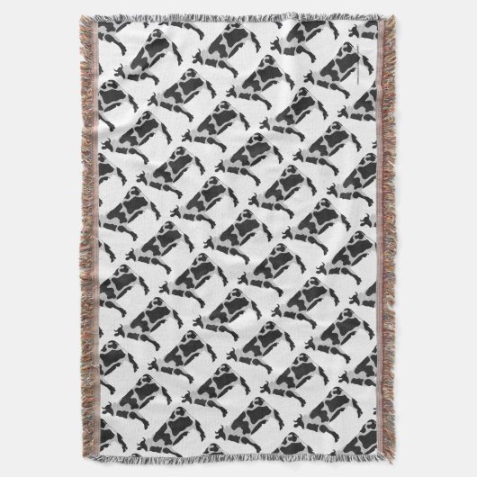 Kuh-Schwarzweiss-Silhouette Decke (Vorderseite Vertikal)