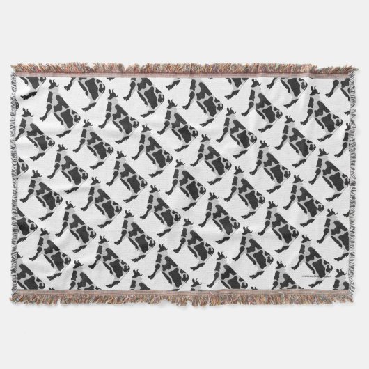 Kuh-Schwarzweiss-Silhouette Decke (Vorderseite)