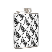 Kuh-Schwarzweiss-Silhouette Flachmann (Rechts)