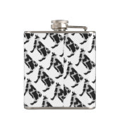 Kuh-Schwarzweiss-Silhouette Flachmann (Rückseite)