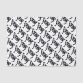 Kuh-Schwarzweiss-Silhouette Seidenpapier (Vorderseite)