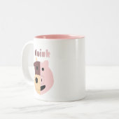 Kuh + Schwein- = Moinkkaffee-Tasse Zweifarbige Tasse (Vorderseite Links)