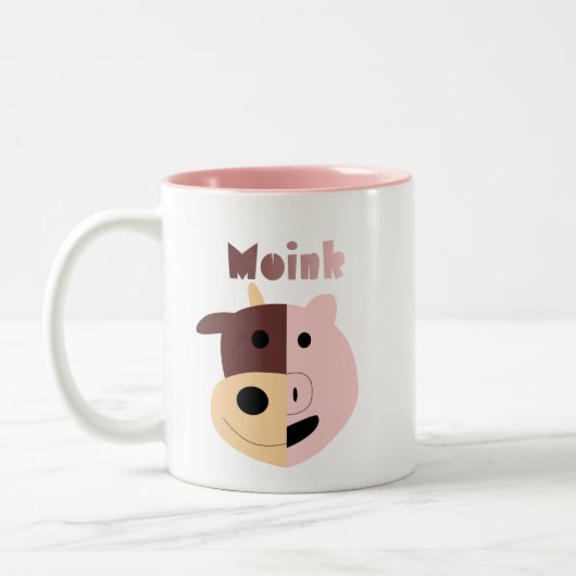 Kuh + Schwein- = Moinkkaffee-Tasse Zweifarbige Tasse (Links)