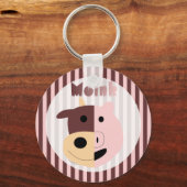 Kuh + Schwein = Schlüsselanhänger rosa (Vorderseite)