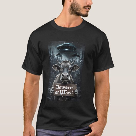 Kuh Selfie UFO T-Shirt (Vorderseite)