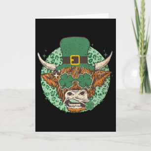 Kuh Shamrock Kokette Schleife St Patrick's Day  Karte