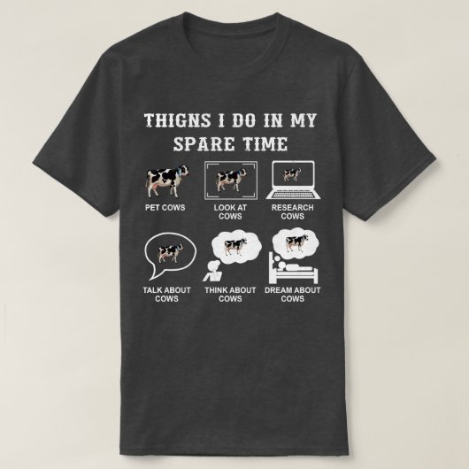 Kuh Shirt Dinge, die ich in meiner Zeit Kuh Lover  (Design vorne)