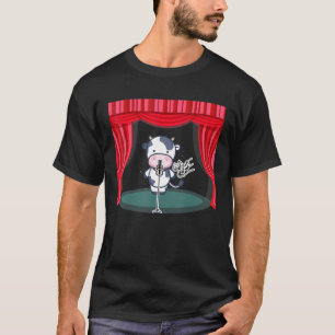 Kuh singt auf der Bühne mit Mikrofon für Landwirt T-Shirt