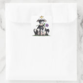 Kuh sitzend - Aufkleber (Tasche)